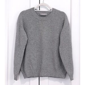 Everlane The Cashmere Rib Round Crewneck Sweater in Grey - Size M